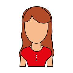 Woman faceless cartoon icon vector illustration graphic design