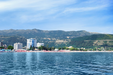 Fototapeta premium Picturesque view of small city on seashore