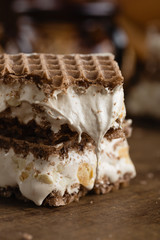 homemade traditional italian nougat with nuts