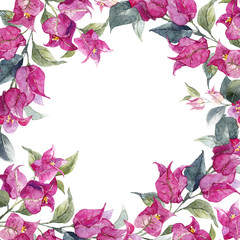 Watercolor floral frame
