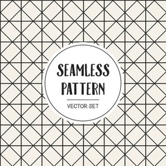 Abstract concept vector monochrome geometric pattern. Black and white minimal background. Creative illustration template. Seamless stylish texture. For wallpaper, surface, web design, textile, decor.