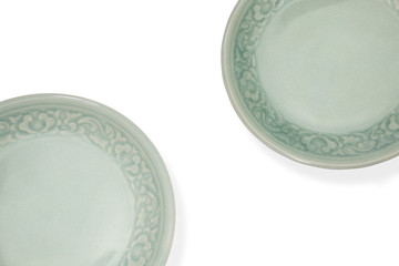 Greenware celadon isolated on a white background