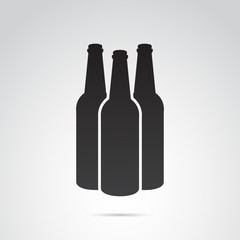 Bottle icon isolated on white background. Vector art.