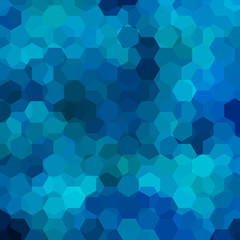 Background made of dark blue hexagons. Square composition with geometric shapes. Eps 10