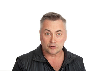 Portrait of a surprised elderly senior