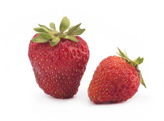 Red strawberry on a white background