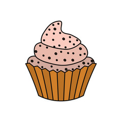 Cupcake delicious dessert icon vector illustration graphic design