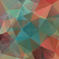 Abstract polygonal vector background. Geometric vector illustration. Creative design template. Green, brown, pink, orange colors.