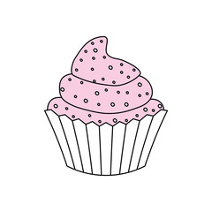Cupcake delicious dessert icon vector illustration graphic design
