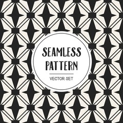 Abstract concept vector monochrome geometric pattern. Black and white minimal background. Creative illustration template. Seamless stylish texture. For wallpaper, surface, web design, textile, decor.