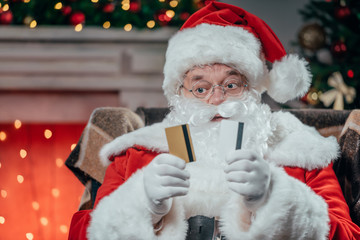 santa claus with credit cards