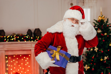 santa claus with gift