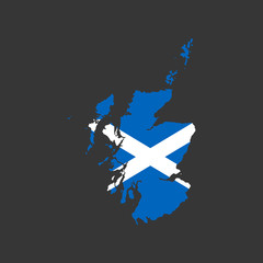 Fototapeta na wymiar Scotland flag and map