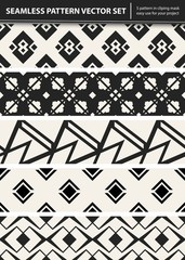 Abstract concept vector monochrome geometric pattern. Black and white minimal background. Creative illustration template. Seamless stylish texture. For wallpaper, surface, web design, textile, decor.