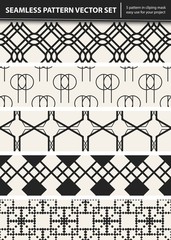 Abstract concept vector monochrome geometric pattern. Black and white minimal background. Creative illustration template. Seamless stylish texture. For wallpaper, surface, web design, textile, decor.