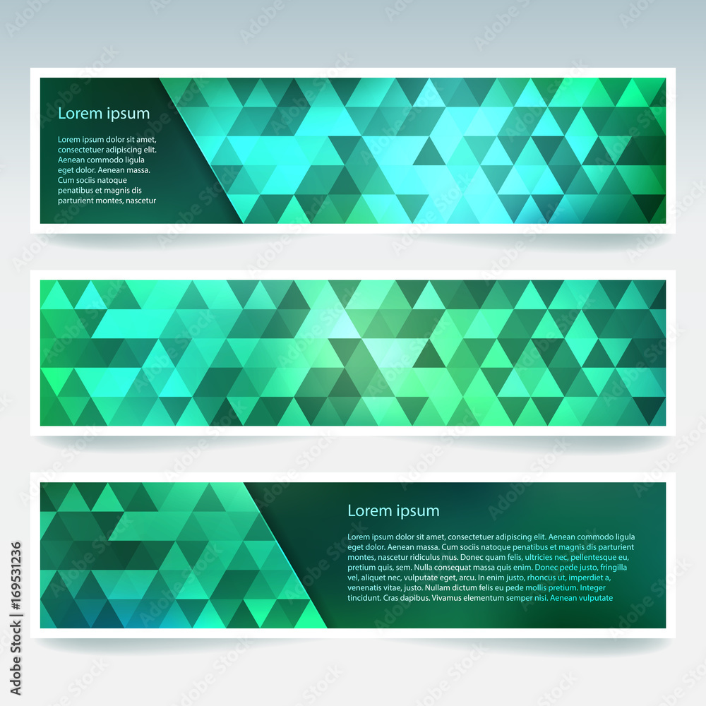 Aufkleber set of banner templates with abstract background. modern vector banners with polygonal background. b