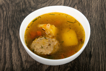 Soup with meatballs