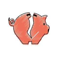 Piggy saving money icon vector illustration graphic design