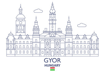 Fototapeta premium Gyor City Skyline, Hungary