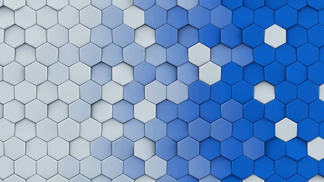 White and blue hexagon pattern