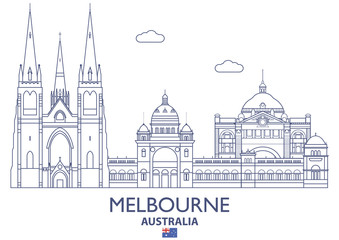 Obraz premium Melbourne City Skyline, Australia