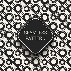 Abstract concept vector monochrome geometric pattern. Black and white minimal background. Creative illustration template. Seamless stylish texture. For wallpaper, surface, web design, textile, decor.