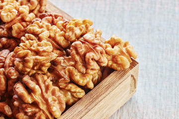 Close up picture of walnuts.