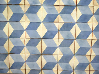 Wall tiled with colorful ceramic tiles