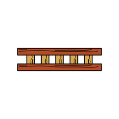 Wooden ladder isolated icon vector illustration graphic design