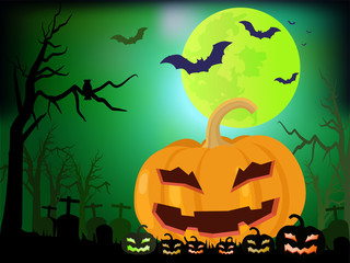 Happy halloween day background vector illustration.
