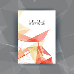 Abstract Polygon Poster Editable Template Design - Creative Vector Illustration for Cover, Flyer, Card, Presentation - Red and Orange Mesh on White Background