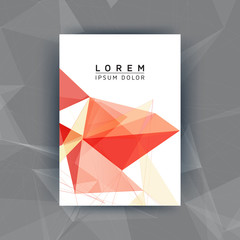 Fototapeta premium Abstract Polygon Poster Editable Template Design - Creative Vector Illustration for Cover, Flyer, Card, Presentation - Red and Orange Mesh on White Background