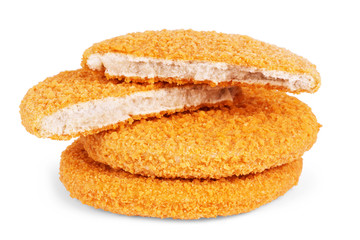 Fishcake burger isolated on white background.