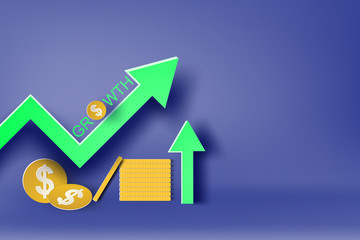 Paper art of strategy with design business concepts,dollar sign,vector