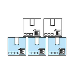 Delivery cardboard boxes icon vector illustration graphic design