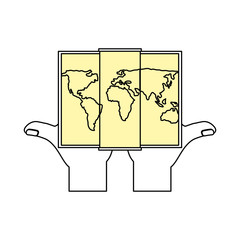 World map symbol icon vector illustration graphic design