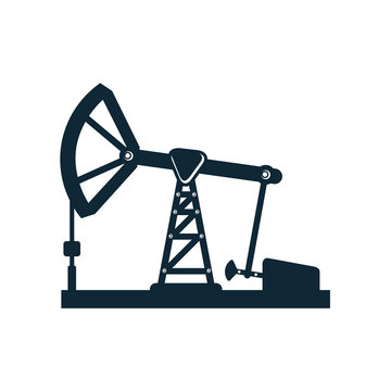 vector oil fuel pump, derrick simple flat icon pictogram isolated on a white background. Gas oil fuel, energy power industry symbol, sign