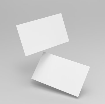 Blank white 3d visiting card template 3d render illustration for mock up and design presentation.