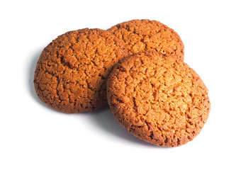 oatmeal cookies isolated on a white background