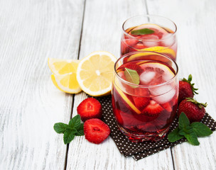 Lemonade with strawberries