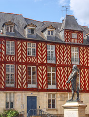 Plaza del Champ-Jacquet. Rennes. Bretaña. Francia