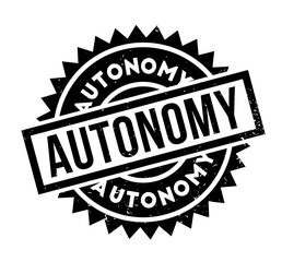Autonomy rubber stamp. Grunge design with dust scratches. Effects can be easily removed for a clean, crisp look. Color is easily changed.