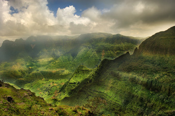 Magnificent mountain landscape. Simien mountains National Park. Ethiopia.