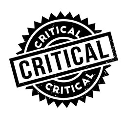 Critical rubber stamp. Grunge design with dust scratches. Effects can be easily removed for a clean, crisp look. Color is easily changed.