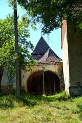 Fortified medieval saxon church in the village Rotbav-Rohrbach, Transylvania,Romania