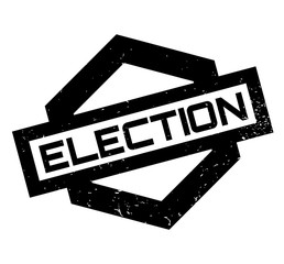 Obraz premium Election rubber stamp. Grunge design with dust scratches. Effects can be easily removed for a clean, crisp look. Color is easily changed.