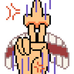 Obraz premium vector pixel art hand sign pierce nose