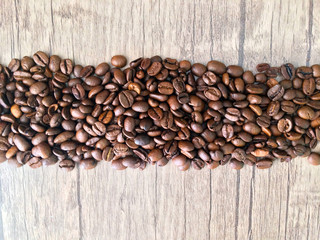 coffee beans on the wooden floor,drinks