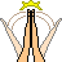 Fototapeta premium vector pixel art hand sign clap