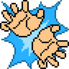 vector pixel art hand sign superpower